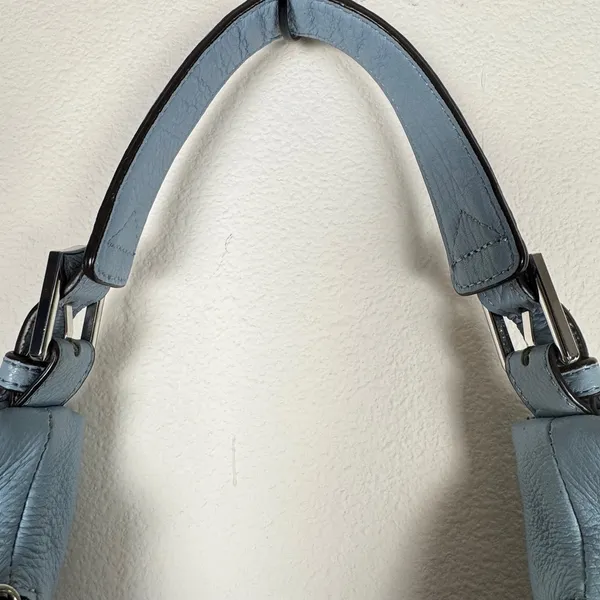 Aimee Kestenberg Tamitha Light Blue Pebbled Leather Hobo Shoulder Bag Festival - Image 5