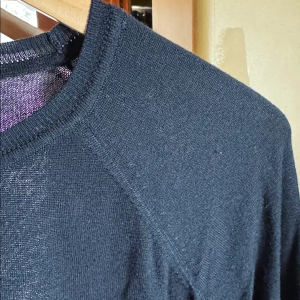 Zara Black Lightweight Knit Sweater Side Slits Ribbed Trim Size Medium - Image 5