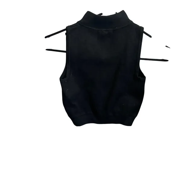 Wild‎ Fable Womens Sleeveless Crop Half Zip Sweater XXS Black - Image 5