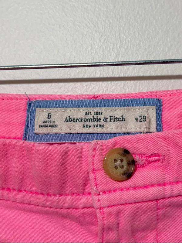 Abercrombie & Fitch Y2K Mini Micro Hot Pink Shorts Size 29 or 8 Vintage 90s - Image 2