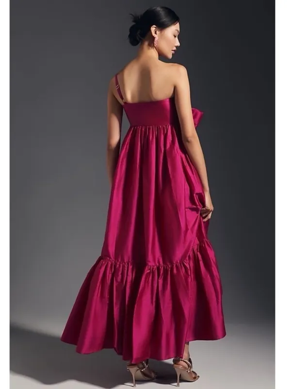 Anthropologie Atsu Sally Bow Maxi Dress Gown in Pink - Image 4