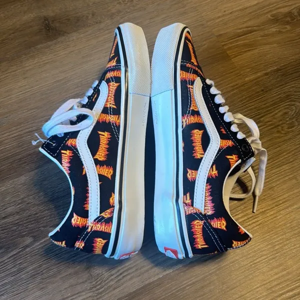 Vans x Thrasher Skate Old Skool Black Multi Logo Canvas Shoes mens 7 women’s 9 - Image 7