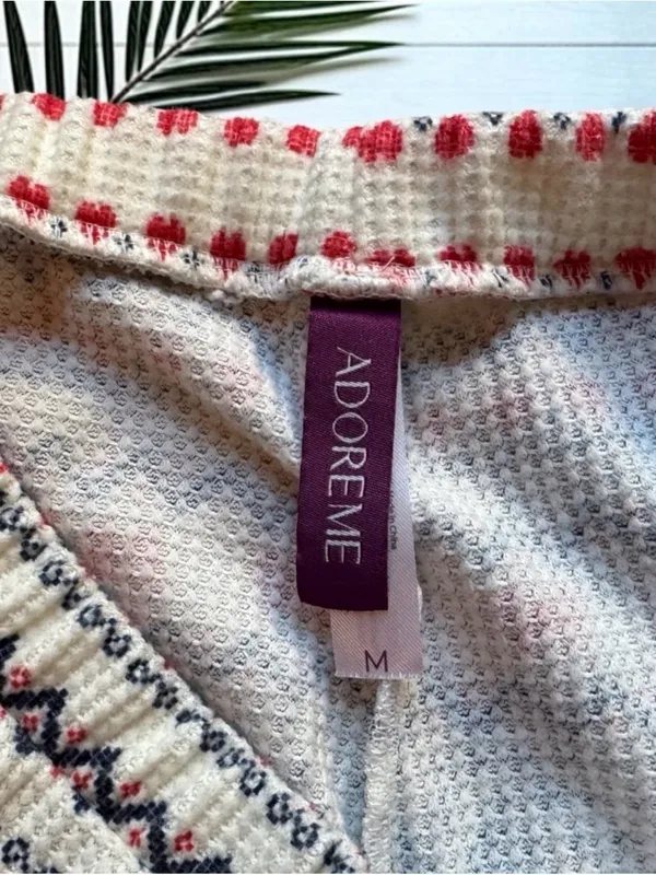 Adore Me Fair Isle Thermal Pajama Set Medium NWT/NWOT Holiday Waffle Knit - Image 14