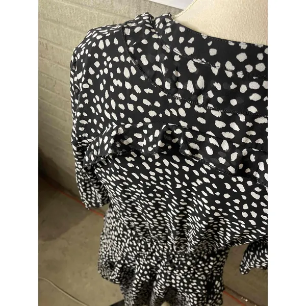 Bohme Polka Dot half Sleeve Ruffle A‎ Line Dress Size Small - Image 3