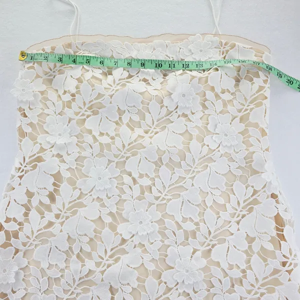 BHLDN Cream Floral Lace Dress Sleeveless Mini Party Cocktail‎ Wedding Size 12 - Image 13