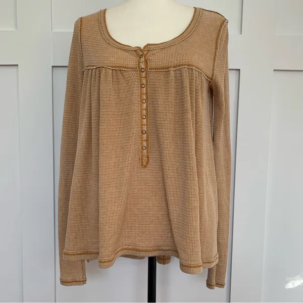 Free People Kai Thermal Henley Top XS - Image 3
