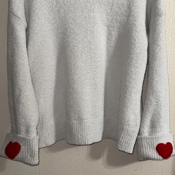 Cozy Sweater with Red Heart Accents - Image 7