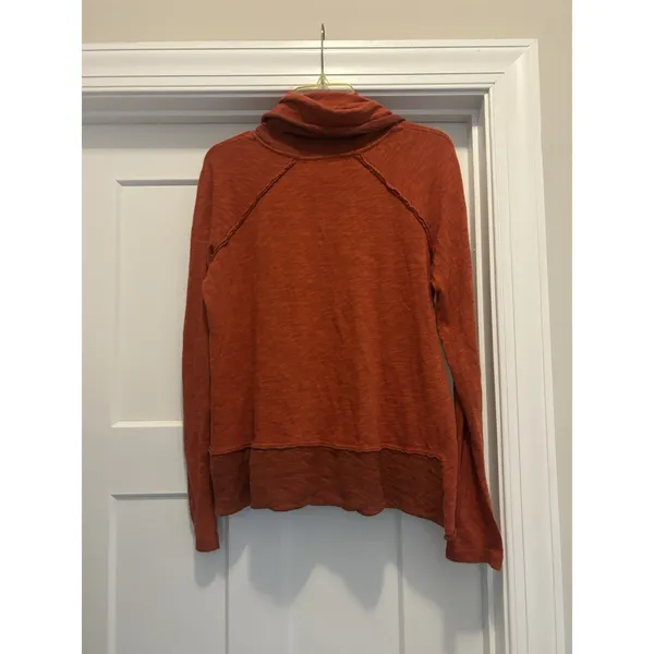 Free People Beach Cocoon Cowl Neck Tunic Orange Size Small Boho Comfort Casual - Image 6
