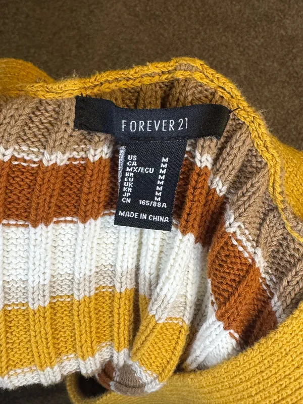 Forever 21 Retro Striped Cropped Cardigan, Size M , Pre-owned / No Flaws - Image 5