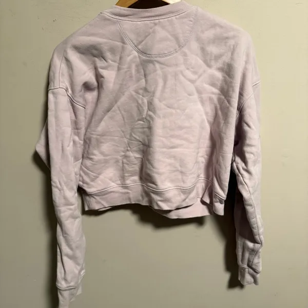 Girlfriend Collective Orchid Lilac Lavender Pink 50/50 Cropped Pullover- Small - Image 7