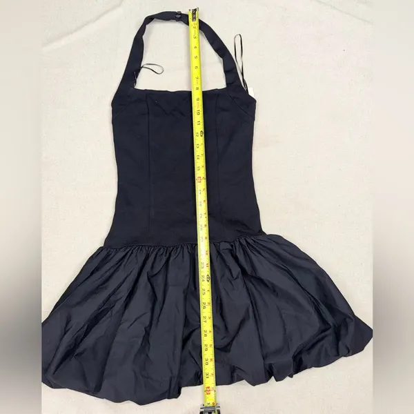 GLG Good Luck Gem Mini Dress Womens XS Black Halter Drop Waist Bubble Hem - Image 10