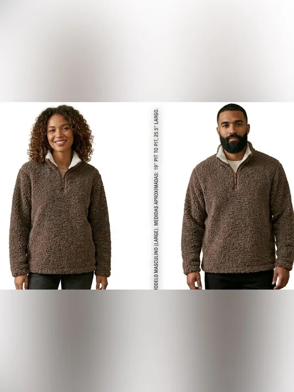 True Grit Sherpa Fleece Quarter Unisex size L Zip Pullover Excellent(C48) - Image 3