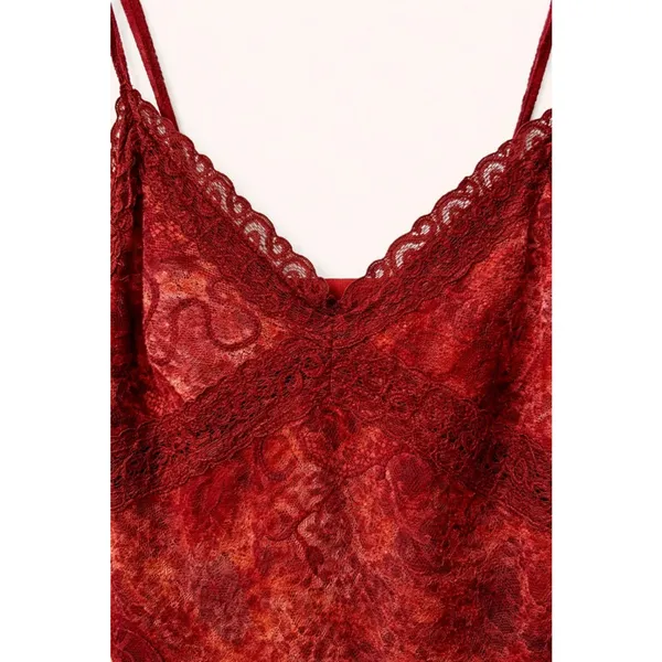 Y2K Red‎ Lace Mini Dress Slip Style Bodycon XS Coquette Party - Image 4