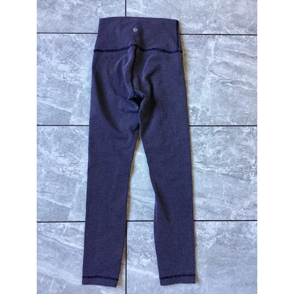 Lululemon High Rise Leggings Size 4 Navy White Dot Pattern Yoga Pants 1726 - Image 2
