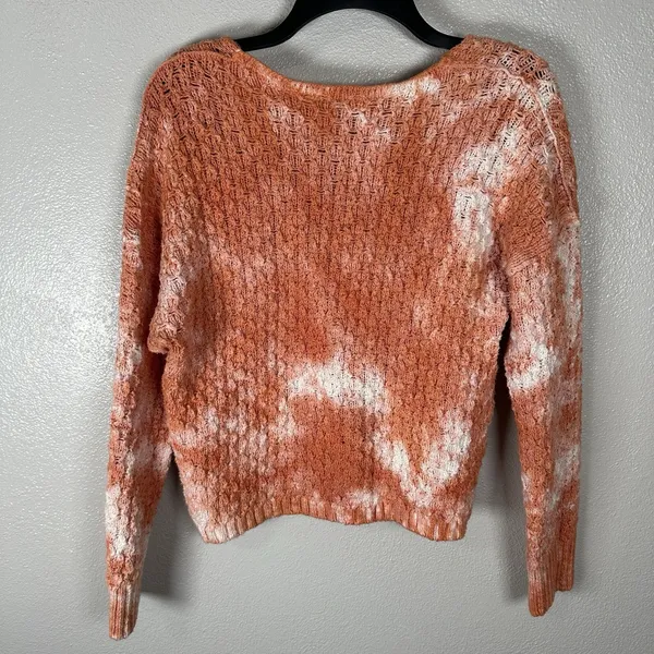 Anthropologie Pilcro Christian V-neck Sweater Size Small Chunky‎ Knit Creamsicle - Image 3