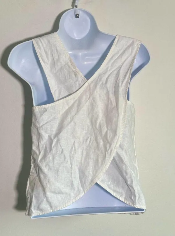 Madewell 100% Linen Cross Back top Size 00 - Image 3