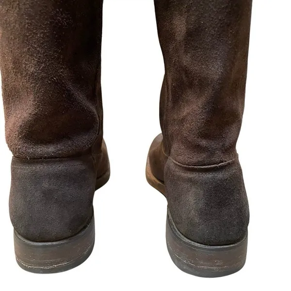 Frye 77281 Heath Outside-Zip Suede Motorcycle Boots Women’s Sz.‎ 7.5 Oiled Brown - Image 7