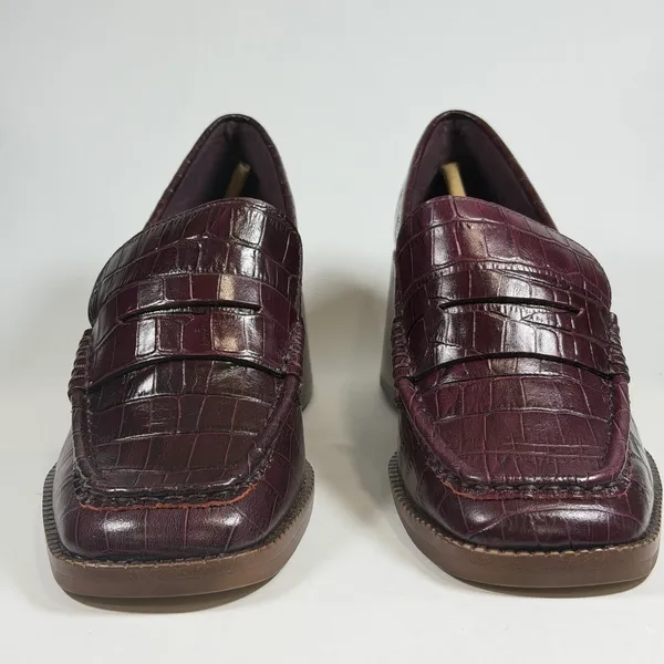 Dolce Vita Size-8.5 Loafers Talie Cabernet Leather Block‎ Heel Penny Burgundy - Image 10