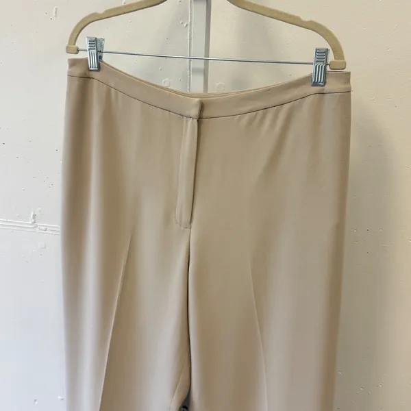 Jones New York Collection Beige Straight Leg Dress Pants Tan High Rise Slacks 12 - Image 3
