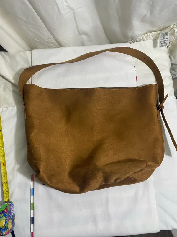 Reversible Brown Suede Shoulder Bag tote bag - Image 3