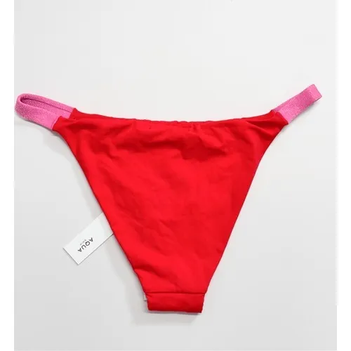 AQUA Bikini Bottom Swimwear Red Pink Beachwear Size Small‎ NEW - Image 4