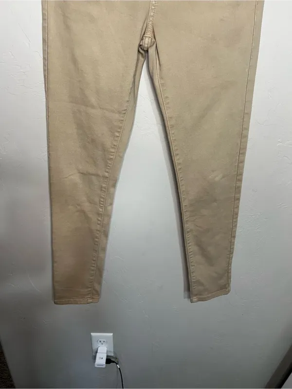 BKE Buckle Cream Skinny‎ Chino Pants Mid Rise Stretch Casual Neutral Jeans - Image 4