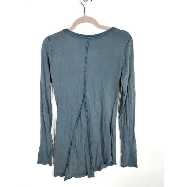 Free‎ people blue crochet Henley top - Image 6