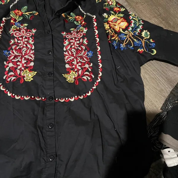 Khaadi embroidered blouse‎ size M Black Size M - Image 10