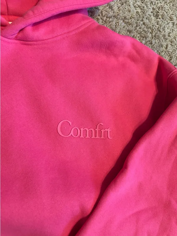 Hot Pink Comfrt Hoodie - Image 3