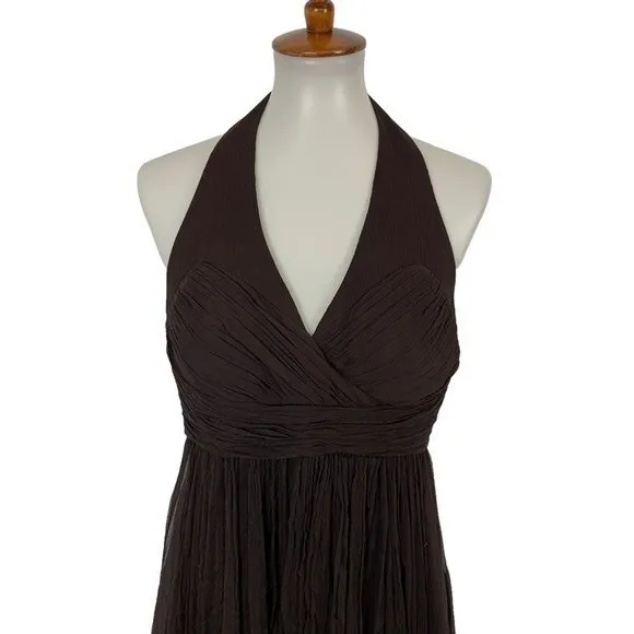 Demi Lune 10‎ Brown 100 Percent Silk Dress Sleeveless NWT Formal Luxe Resort - Image 2