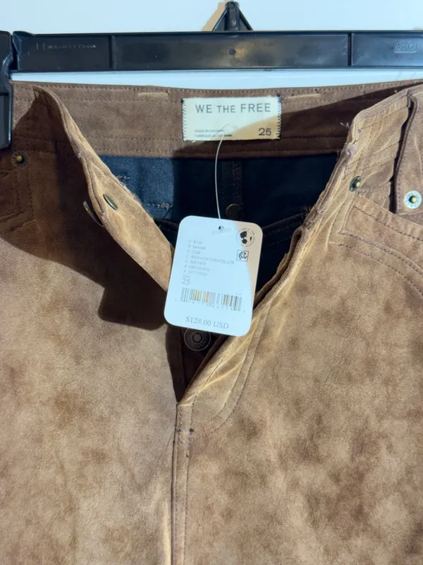 NWT Free People Suzy Chocolate Suede-Look Brown Midi Skirt A-Line Skirt Size 25 - Image 7