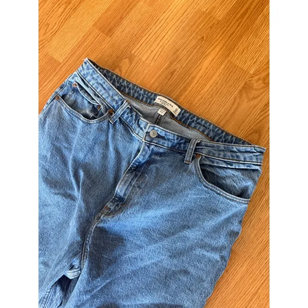 Abercrombie & Fitch Curve Love Vintage Flare High Rise Split Hem Jeans Size 33 - Image 3
