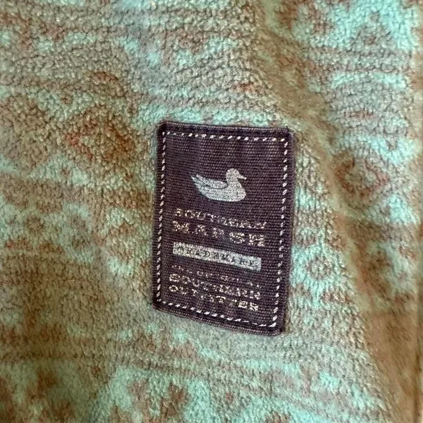 Southern Marsh Women's Pullover Fleece Sweatshirt Teal Gray Fair Isle Print‎ - Image 4