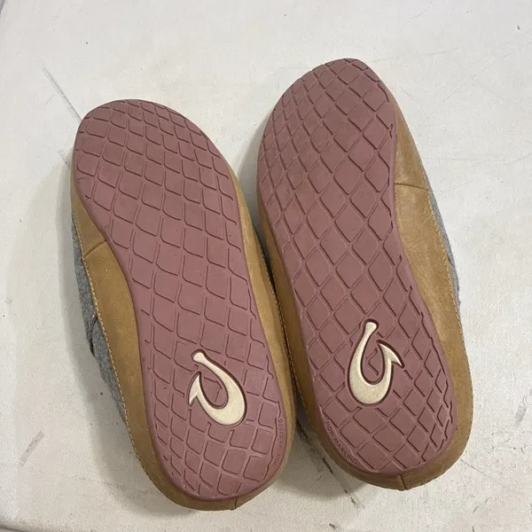 Olukai Lania Kilohana Slippers Gray Pink Quilted Lounge Slide Shoes Womens Sz 8 - Image 7