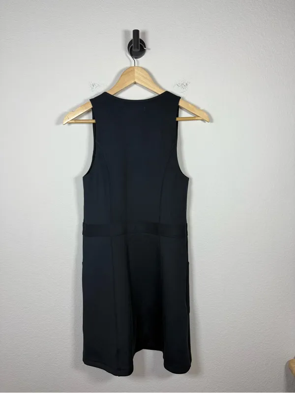 Abercrombie & Fitch Full Zip Mini Dress Womens Medium Black Stretch Golf Style - Image 11