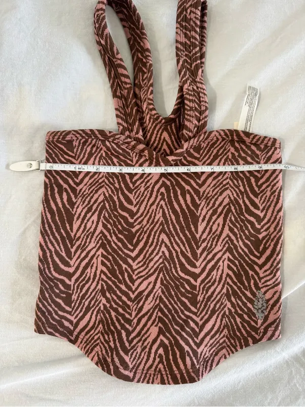 Free People Movement Pink & Black Zebra Print Tank Top Flutter Kick NWOT - Image 7
