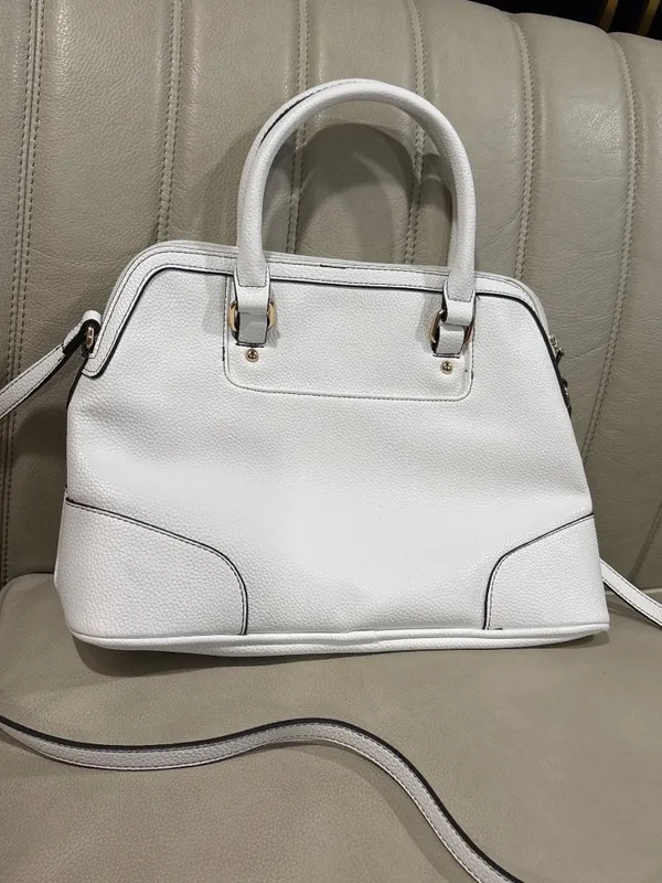 Liz Claiborne Nayla Dome Satchel Handbag in White New Womens Tote Bag Purse - Image 8