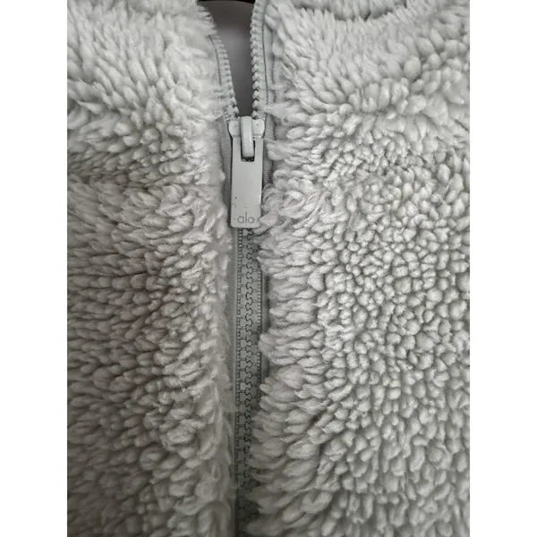 Alo Yoga Streetside Half Zip Sherpa Hoodie Pullover Light Green Women's‎ Medium - Image 10