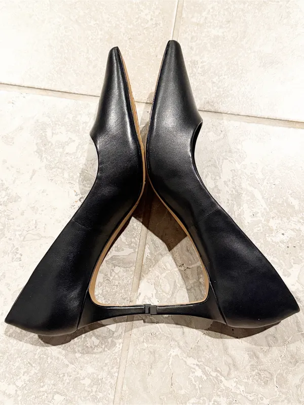 Vince Camuto Kelhia-LW Black Pointed-Toe Leather Pumps, Size 7.5, NEW - Image 5