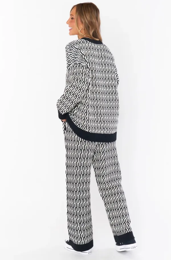 Show Me Your Mumu Samson Lounge Pants Metro Geo Knit - Image 2