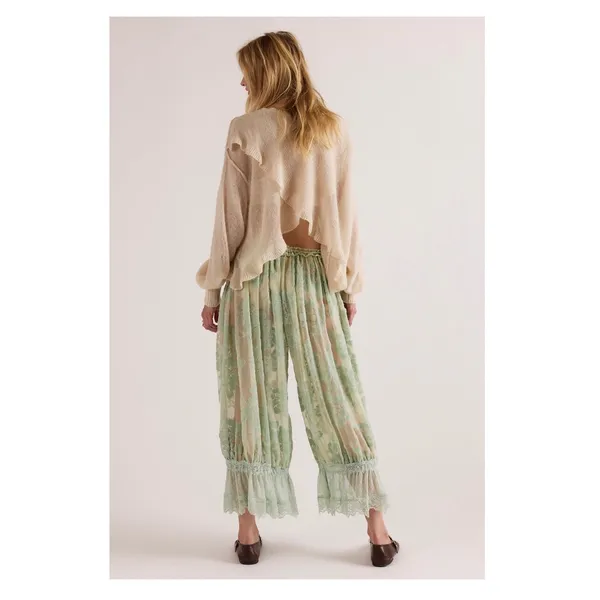 FREE PEOPLE Intimately Forever Young Velvet Bloomer Whimsy Burnout Pants Size XS - Image 3