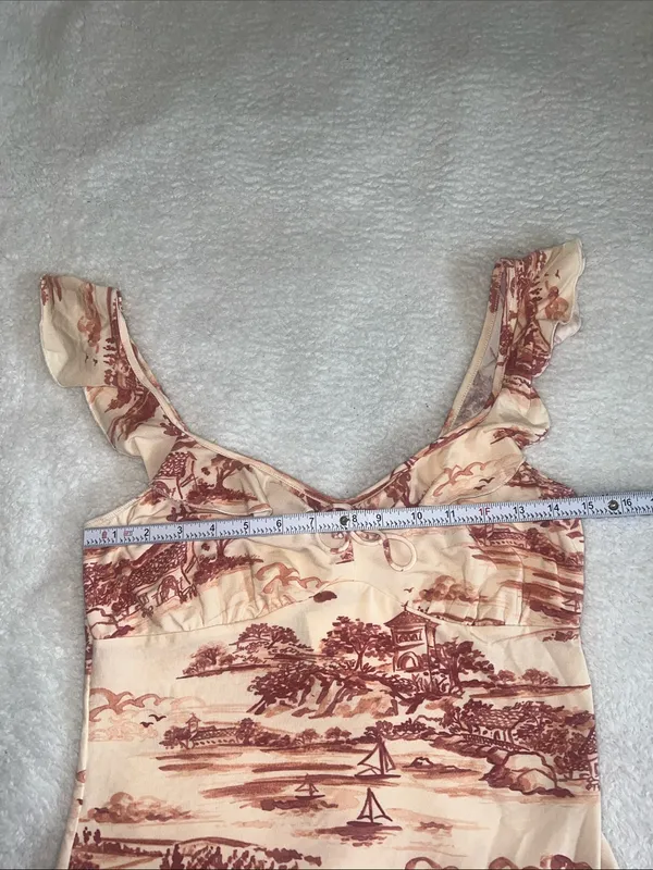 NWT Reformation Lemmy Knit Top M Dolce Vita Toile Coquette Ruffle Y2K‎ - Image 4