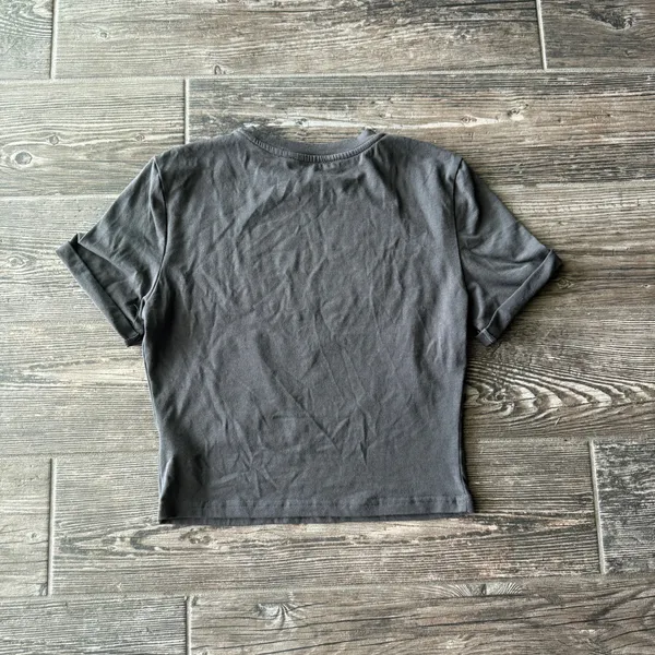 Cider Round Neck Bowknot Cherry Graphic Cropped Top Tee - Image 5