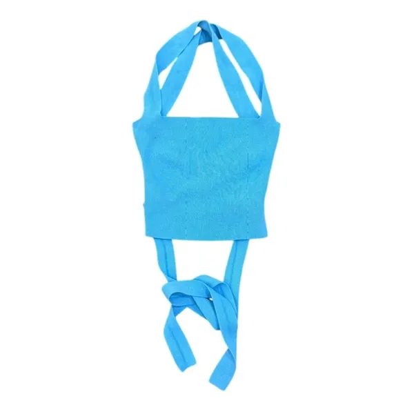 Louna Tie Back Top in Blue, Size S​ - Image 4