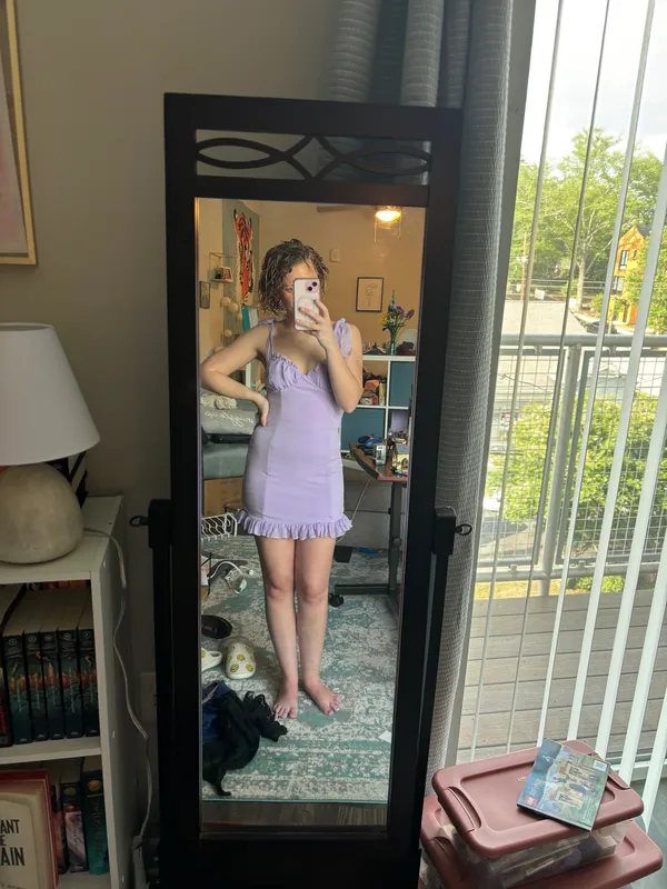 Lucy in the Sky Lavender Ruffle Dress - Image 3