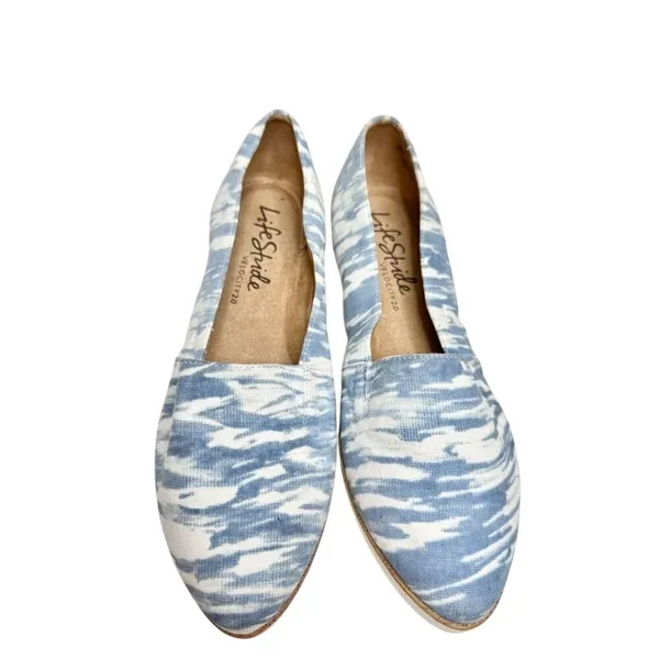 LifeStride Bloom Blue White Fabric Slip On Loafers Flats 5.5M Velocity - Image 4