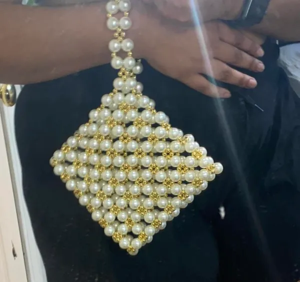 beaded bag Gold - Image 4