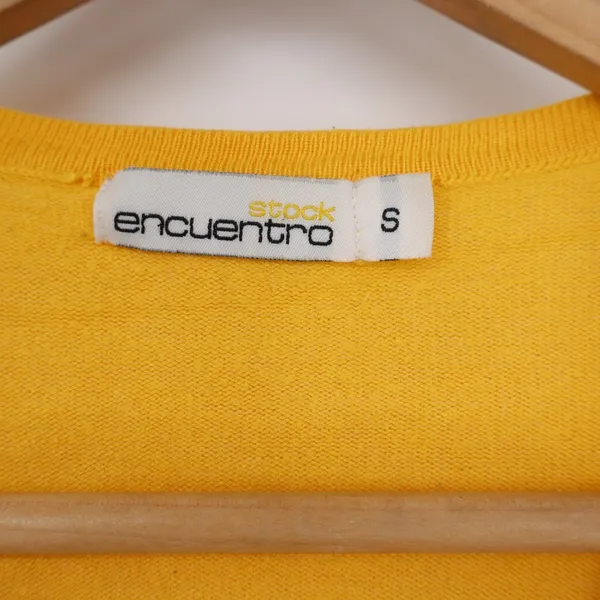 Encuentro Stock Womens Yellow V-Neck Button Front Long Sleeve Cardigan Size S - Image 3