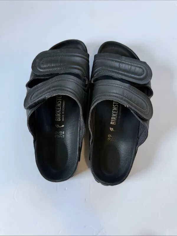 Birkenstock Black Men's Dual-Strap Slide Sandals - Image 2