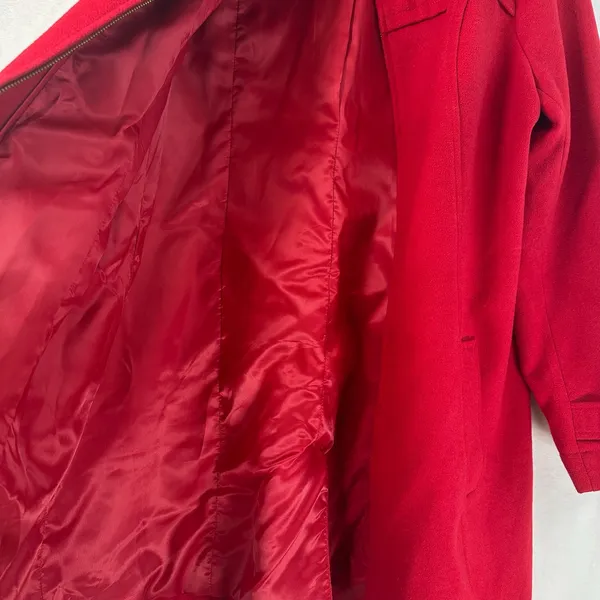 Isaac Mizrahi Live Red Full Zip Stand Collar Car Coat Jacket Large No Hood - Image 5